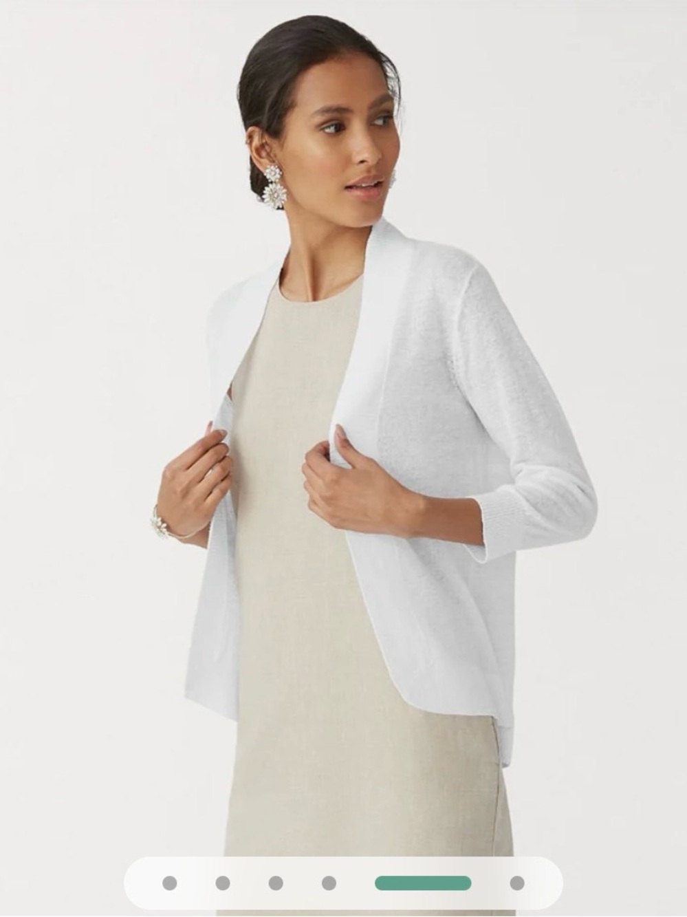 Tommy Bahama White Lightweight Open-Front Lea Cardigan - Picture 3 of 9